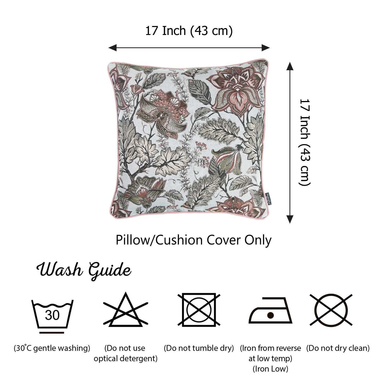 17"x 17" Red Jacquard Colored Weaver Decorative Throw Pillow Cover