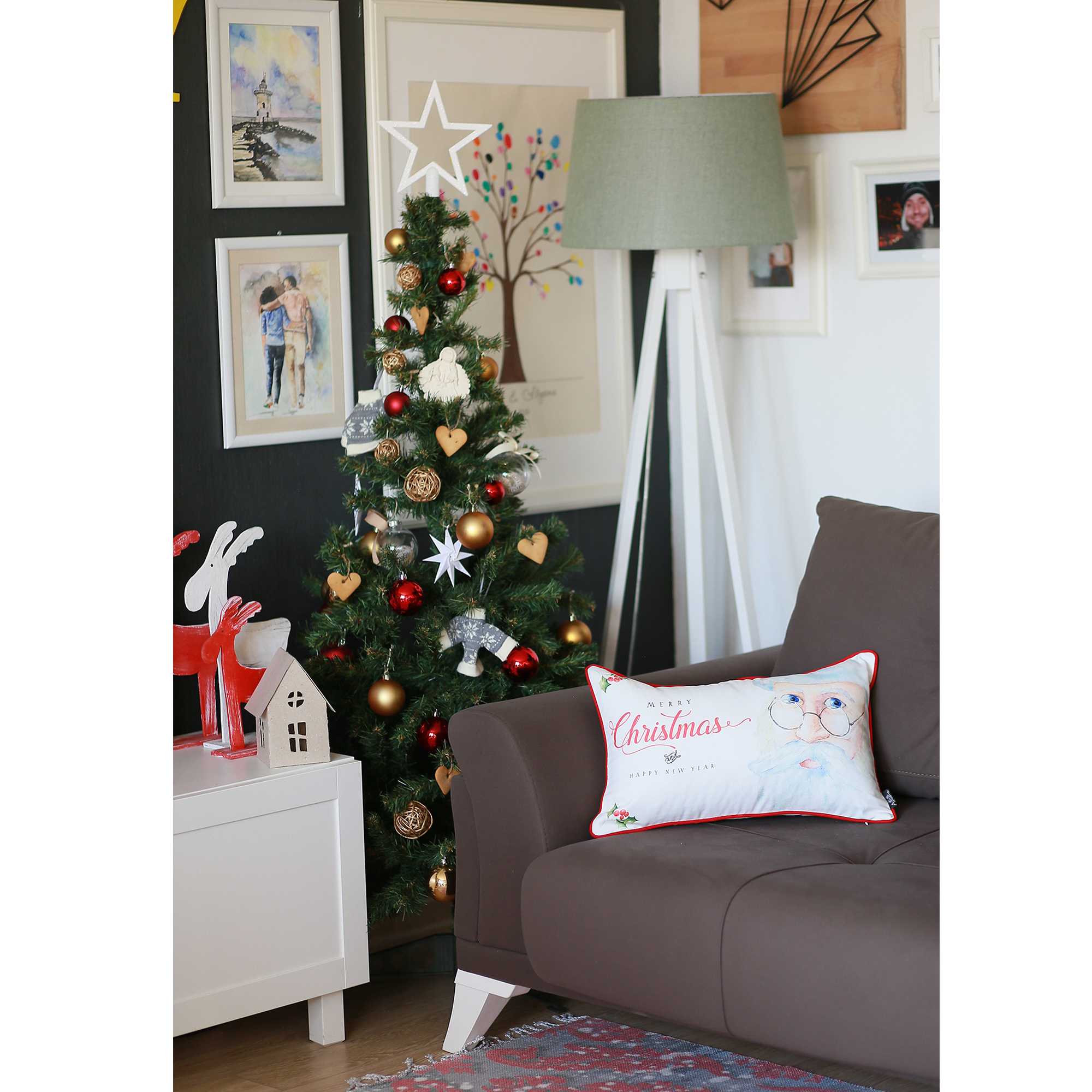 12"x20" Christmas Printed Decorative Throw Pillow Cover