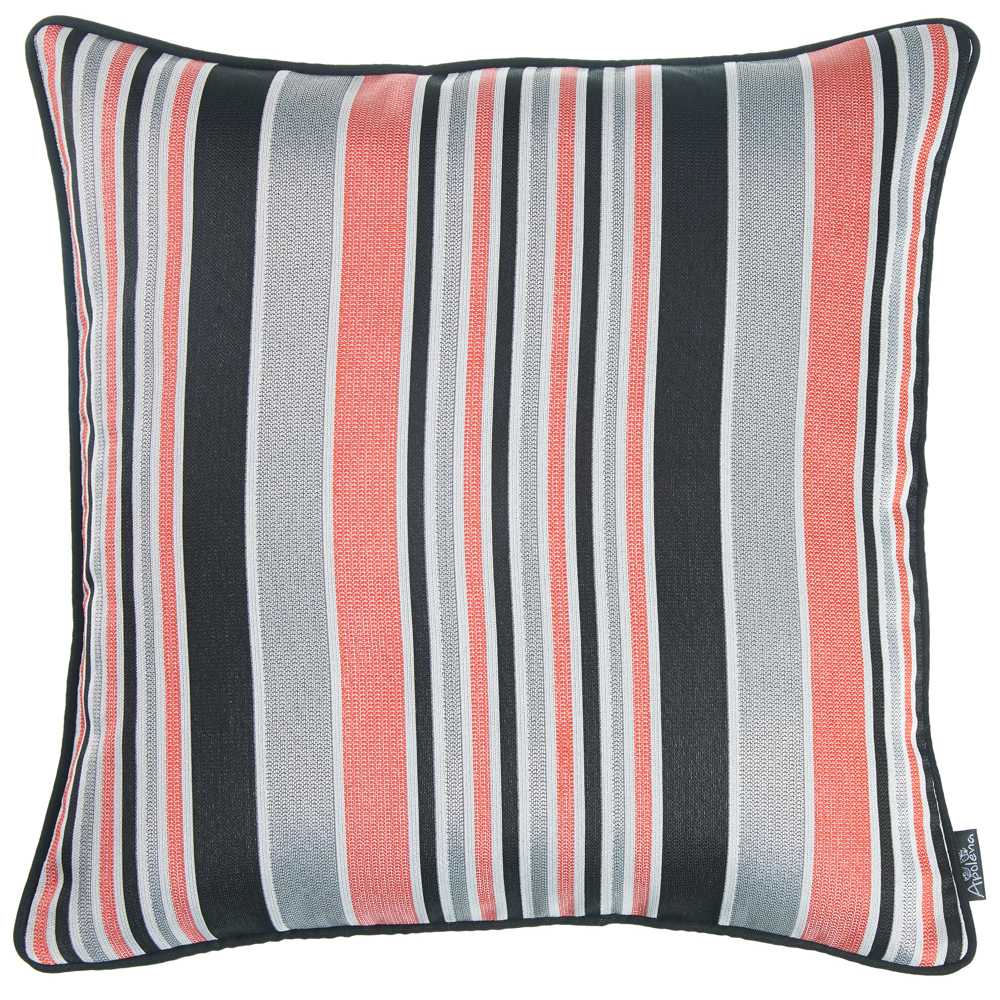 17"x 17" Multicolor Jacquard Stripe Decorative Throw Pillow Cover