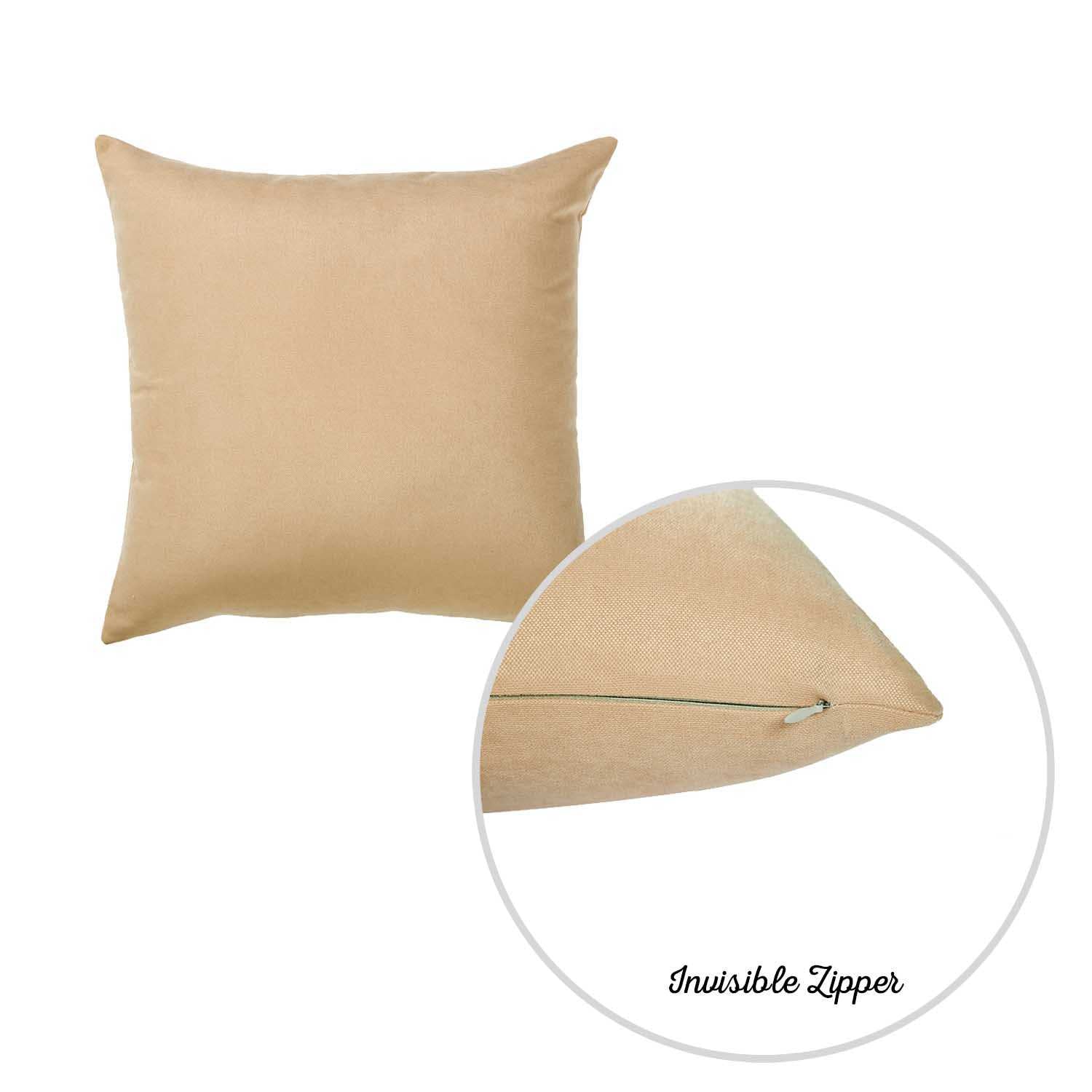 18"x18" Light Beige Honey Throw Pillow Cover (2 pcs in set)