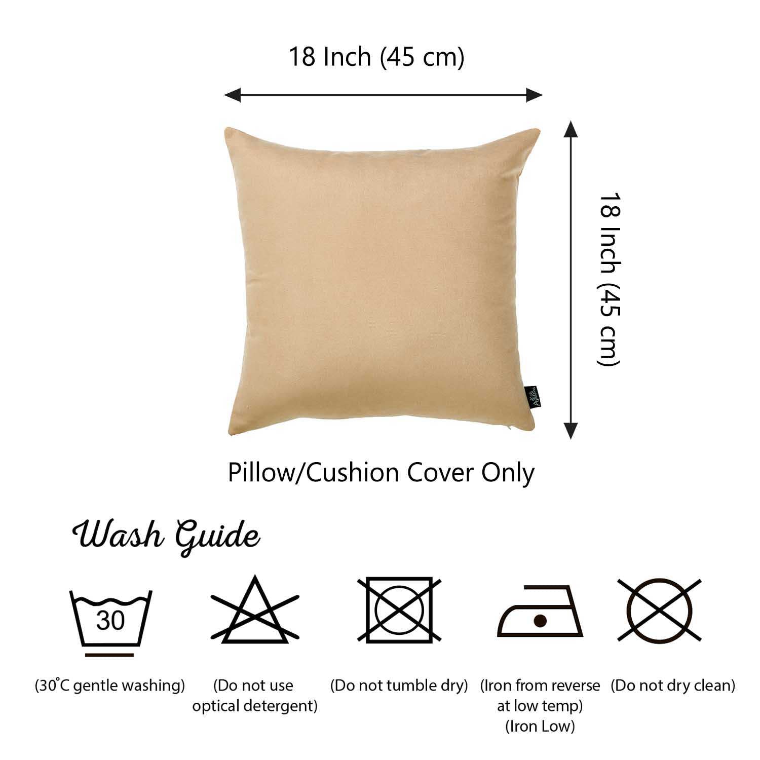 18"x18" Light Beige Honey Throw Pillow Cover (2 pcs in set)