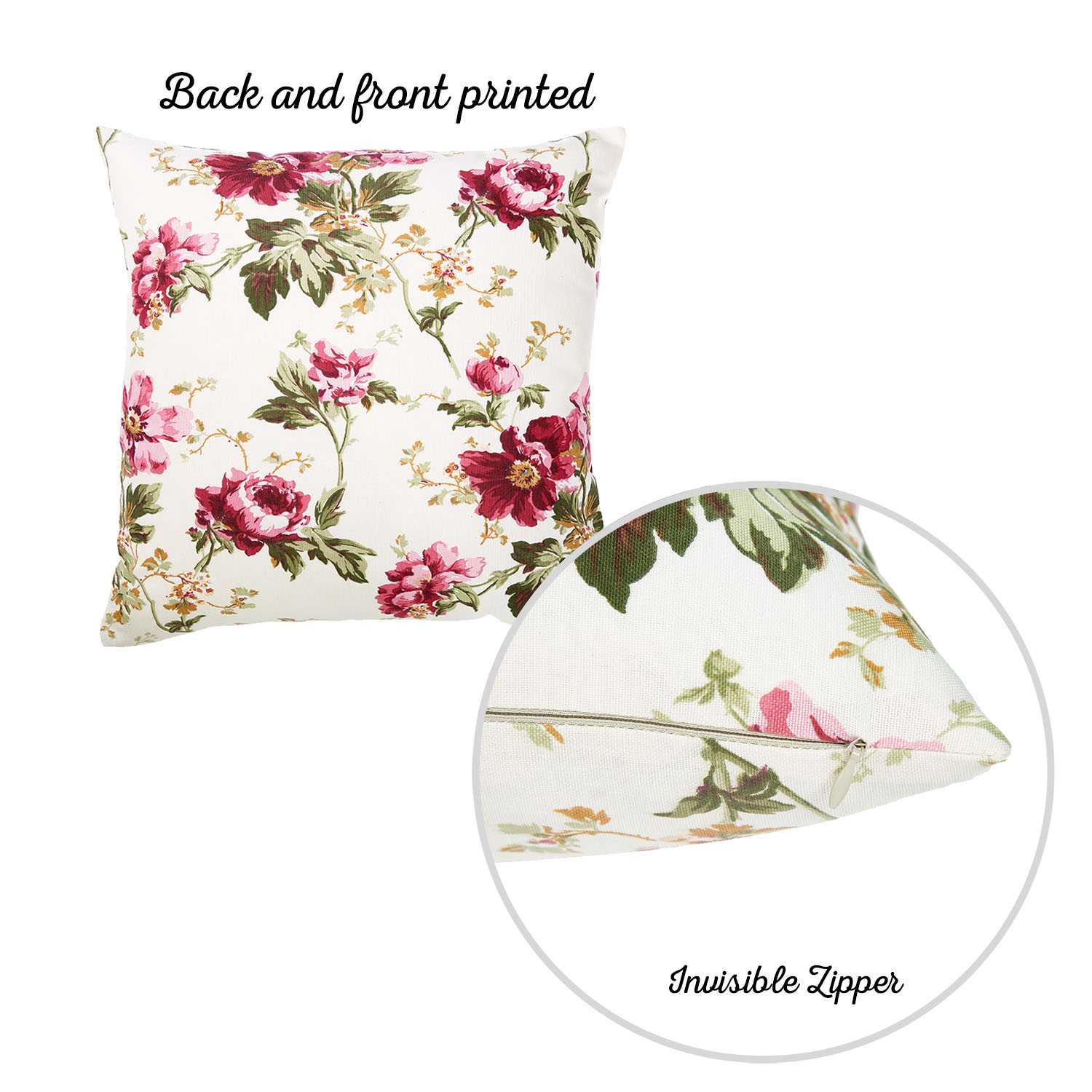 20 "x 20" Easycare Decorative Throw Pillow Case Set Of 2 Pcs Square