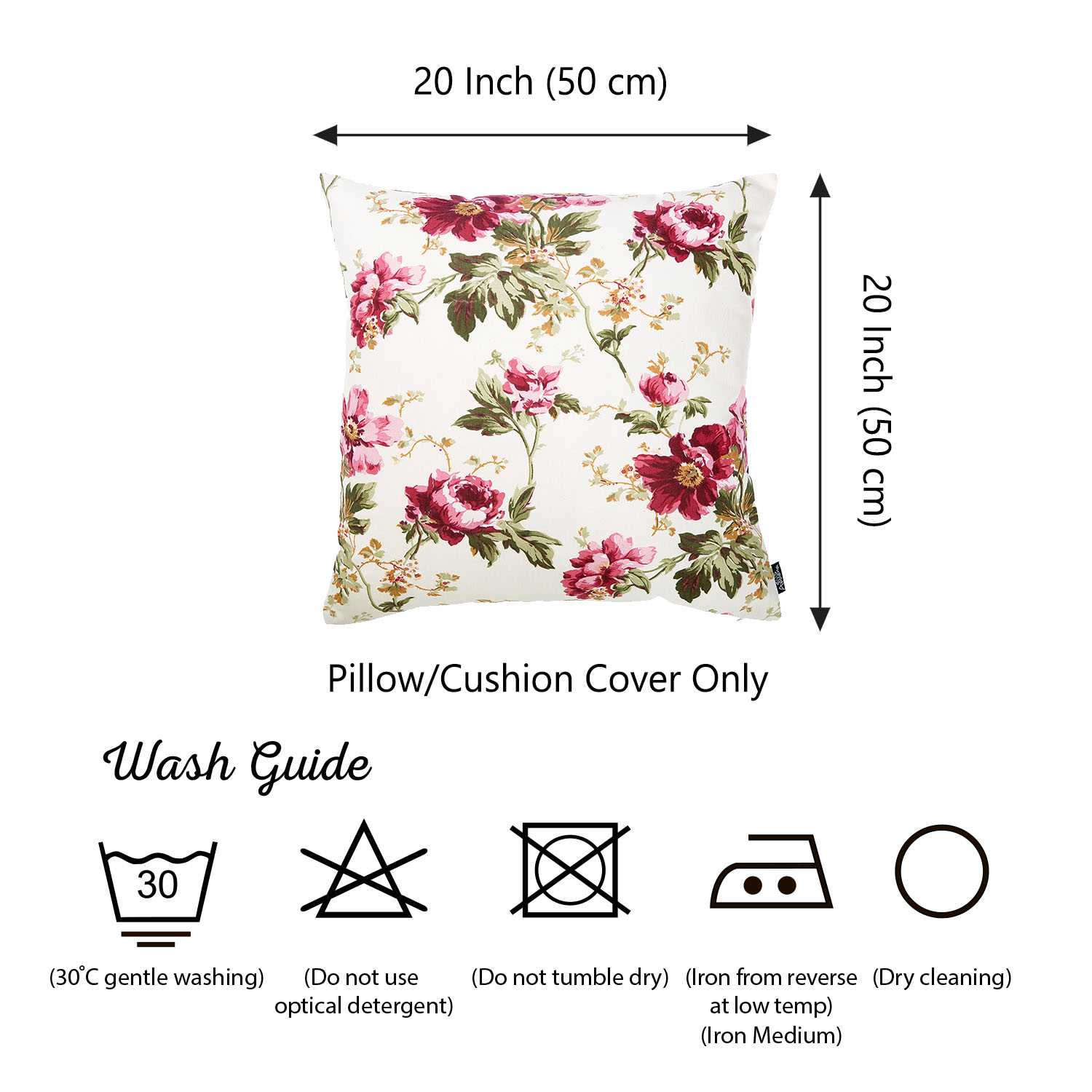 20 "x 20" Easycare Decorative Throw Pillow Case Set Of 2 Pcs Square