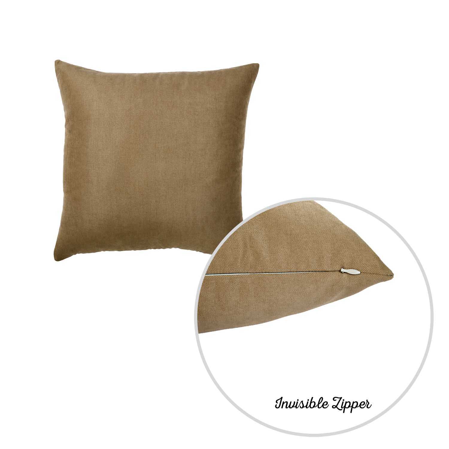 18"x18" Brown Honey Totilla Decorative Throw Pillow Cover (2 pcs in set)