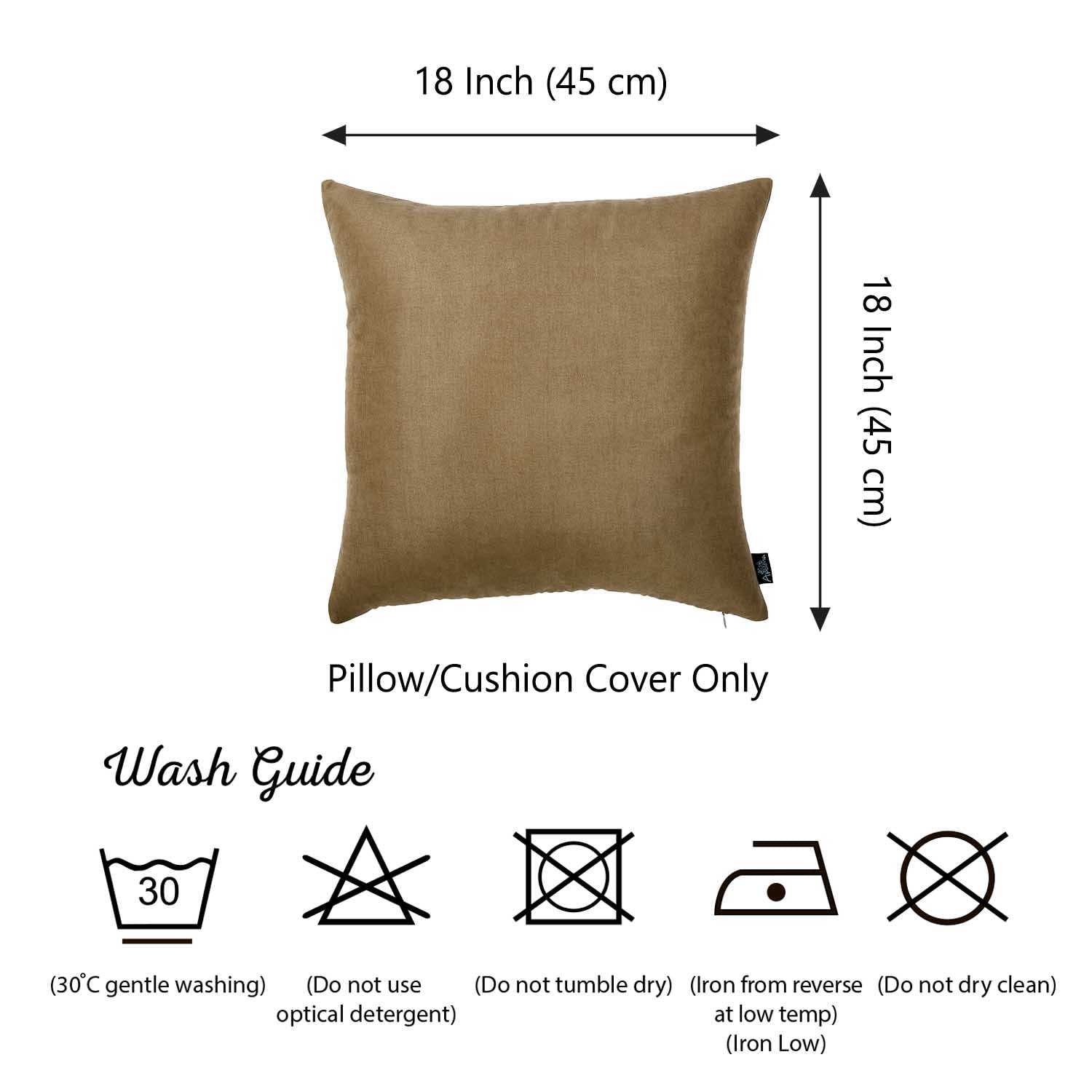 18"x18" Brown Honey Totilla Decorative Throw Pillow Cover (2 pcs in set)