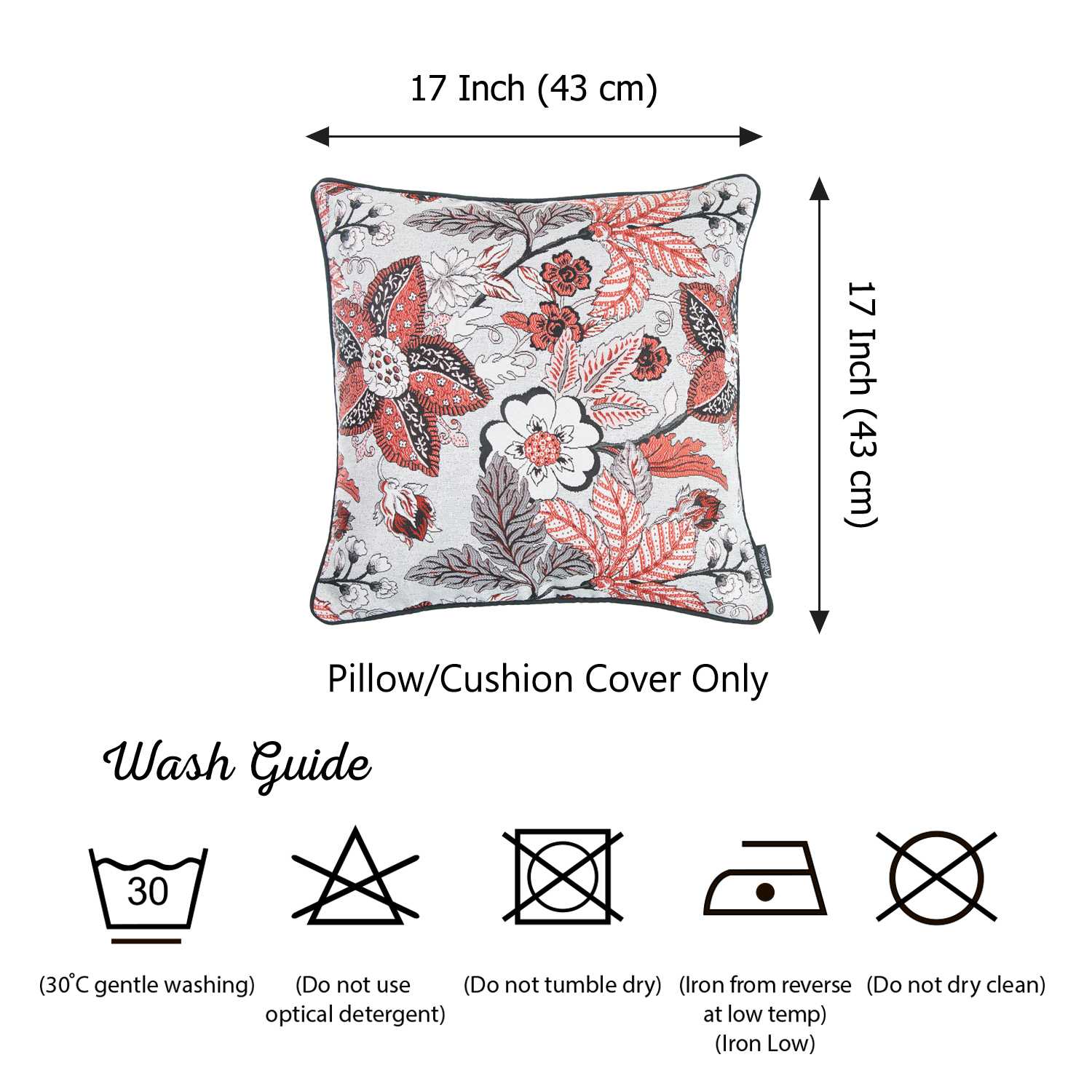 17"x 17" Multicolor Jacquard Forest Decorative Throw Pillow Cover