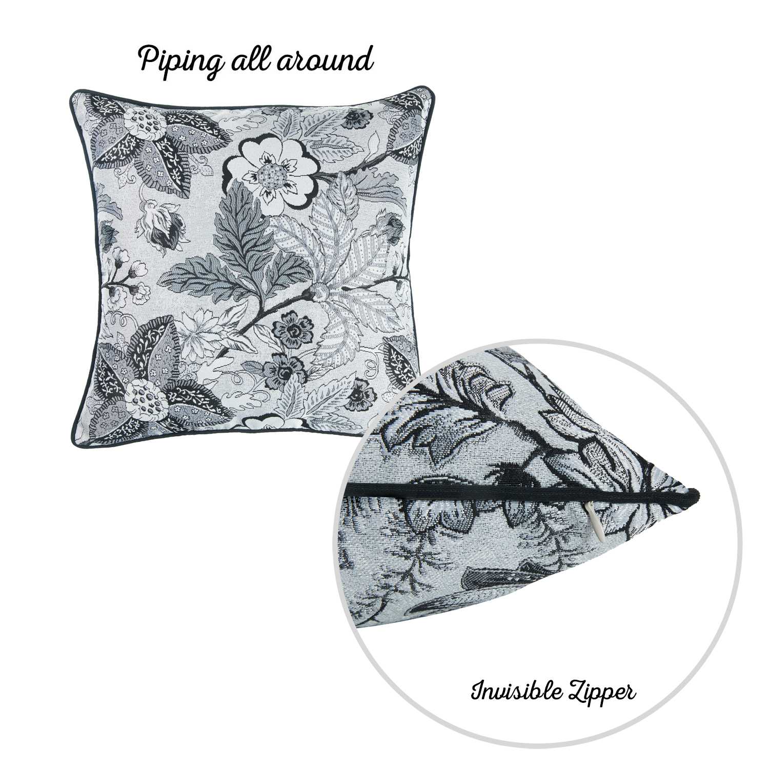 17"x 17" Jacquard Forest Breath Decorative Throw Pillow Cover