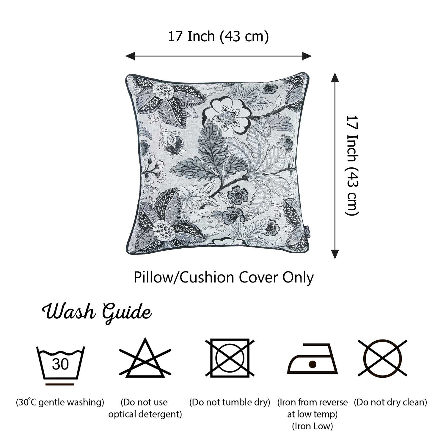 17"x 17" Jacquard Forest Breath Decorative Throw Pillow Cover