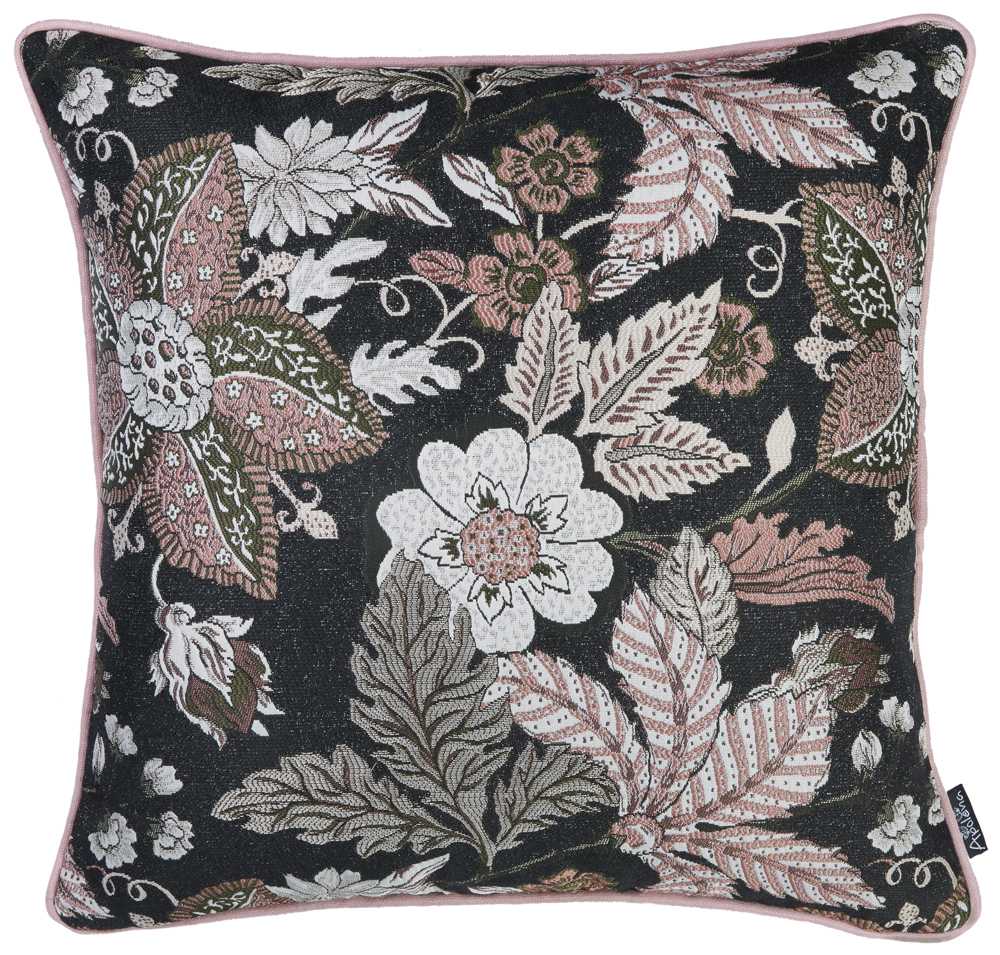 17"x 17" Jacquard Forest Night Decorative Throw Pillow Cover