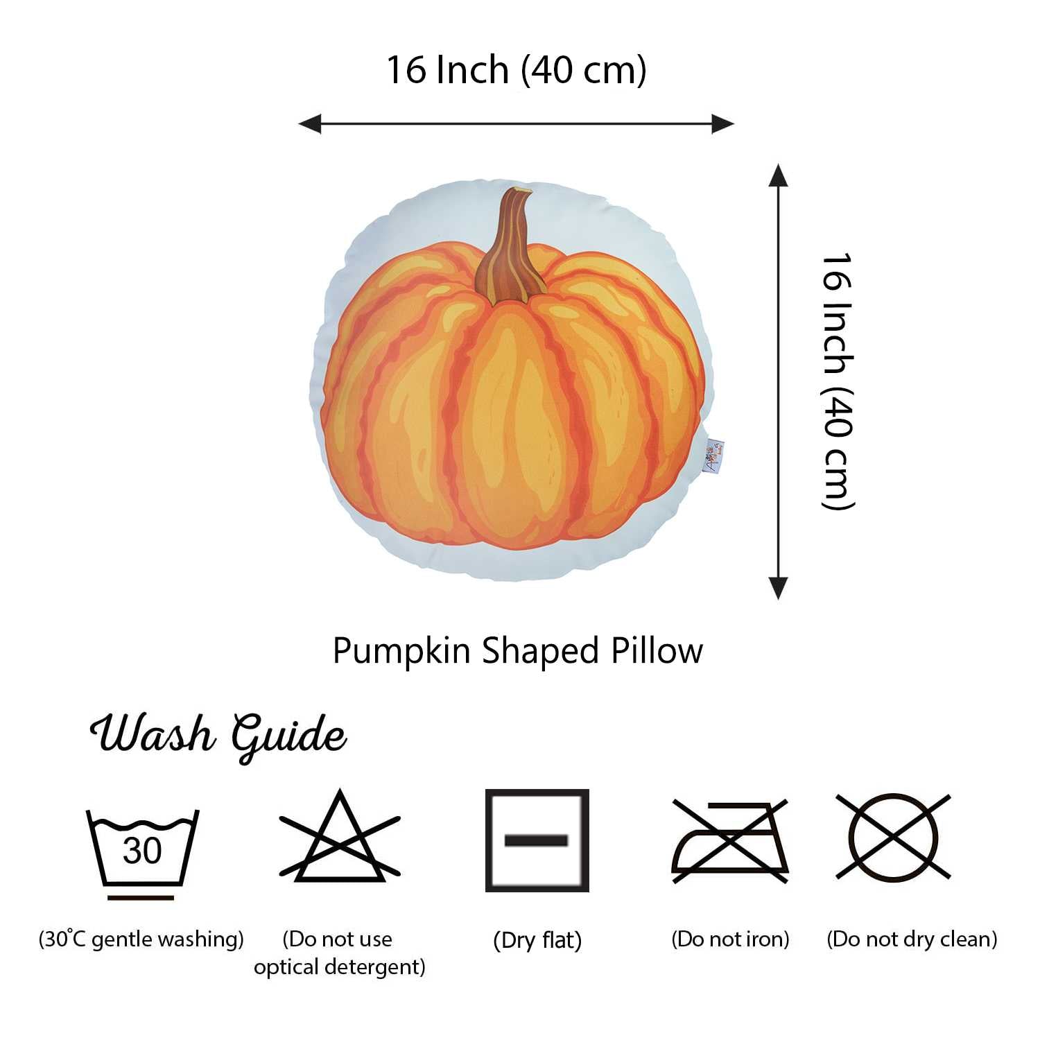 16"x 16" Fall Season Thanksgiving Pumpkin Shaped Filled Decorative Throw Pillow Cover