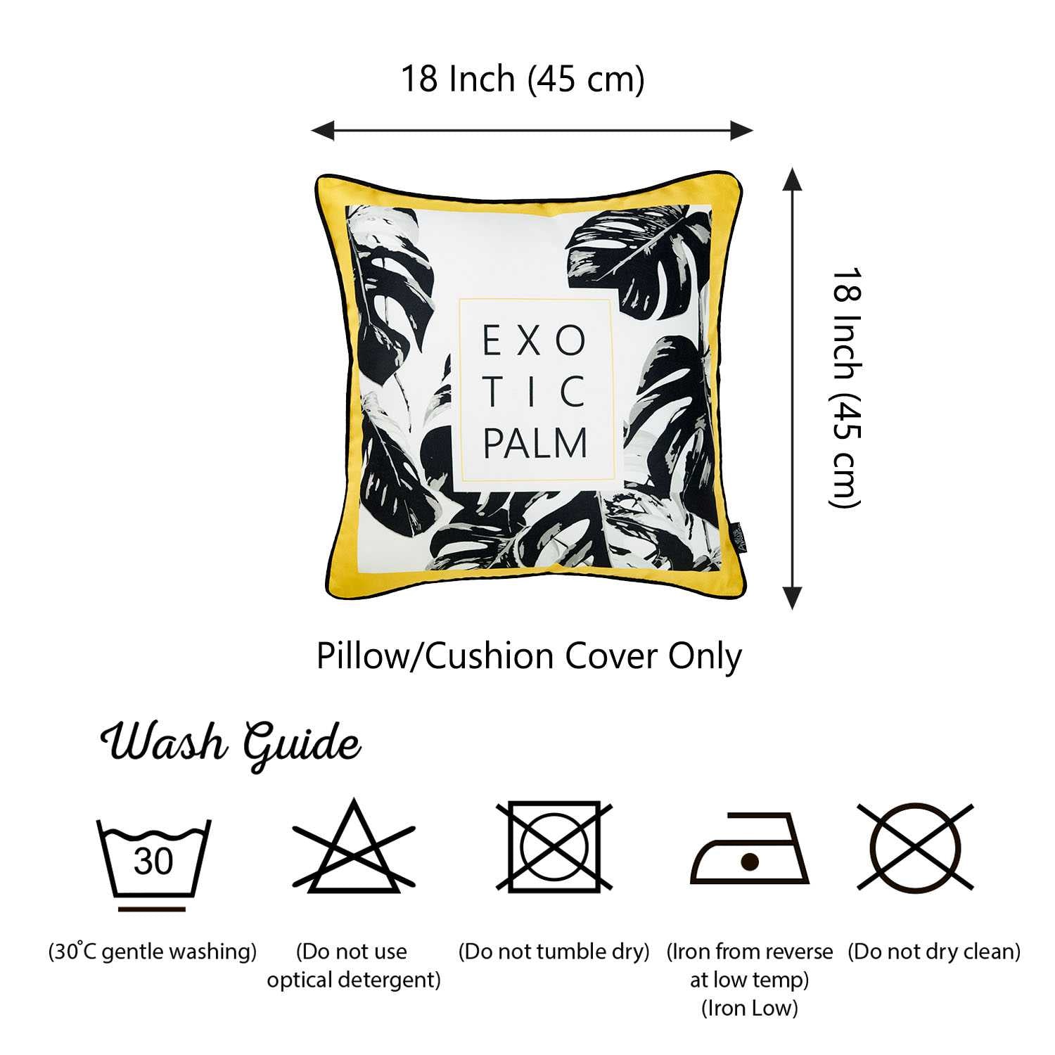 18"x 18" Tropical Exotic Palm Squares Decorative Throw Pillow Cover