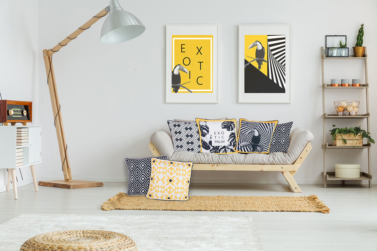 18"x 18" Tropical Exotic Palm Squares Decorative Throw Pillow Cover