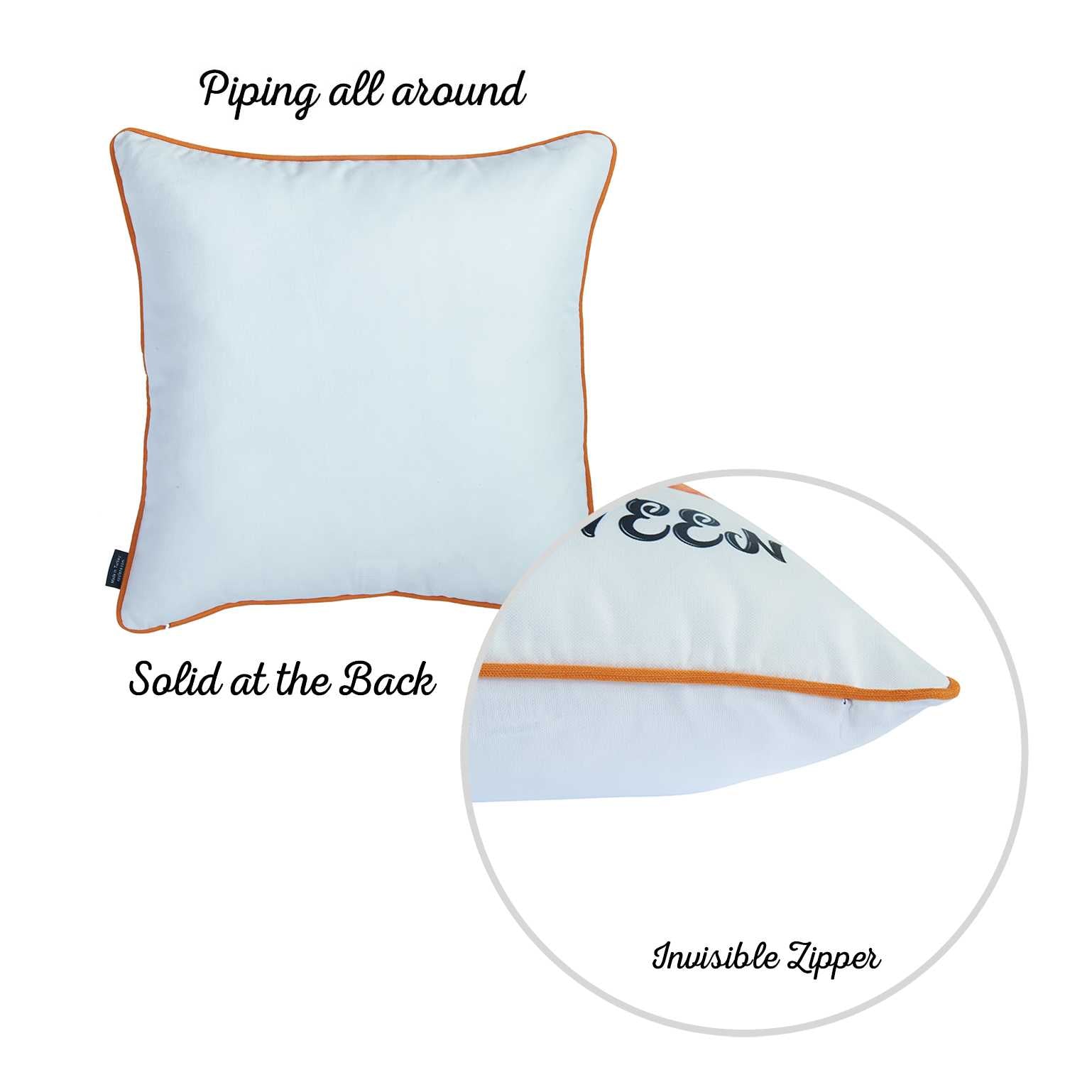 18"x 18" Thanksgiving Happy Pumpkins Decorative Throw Pillow Cover