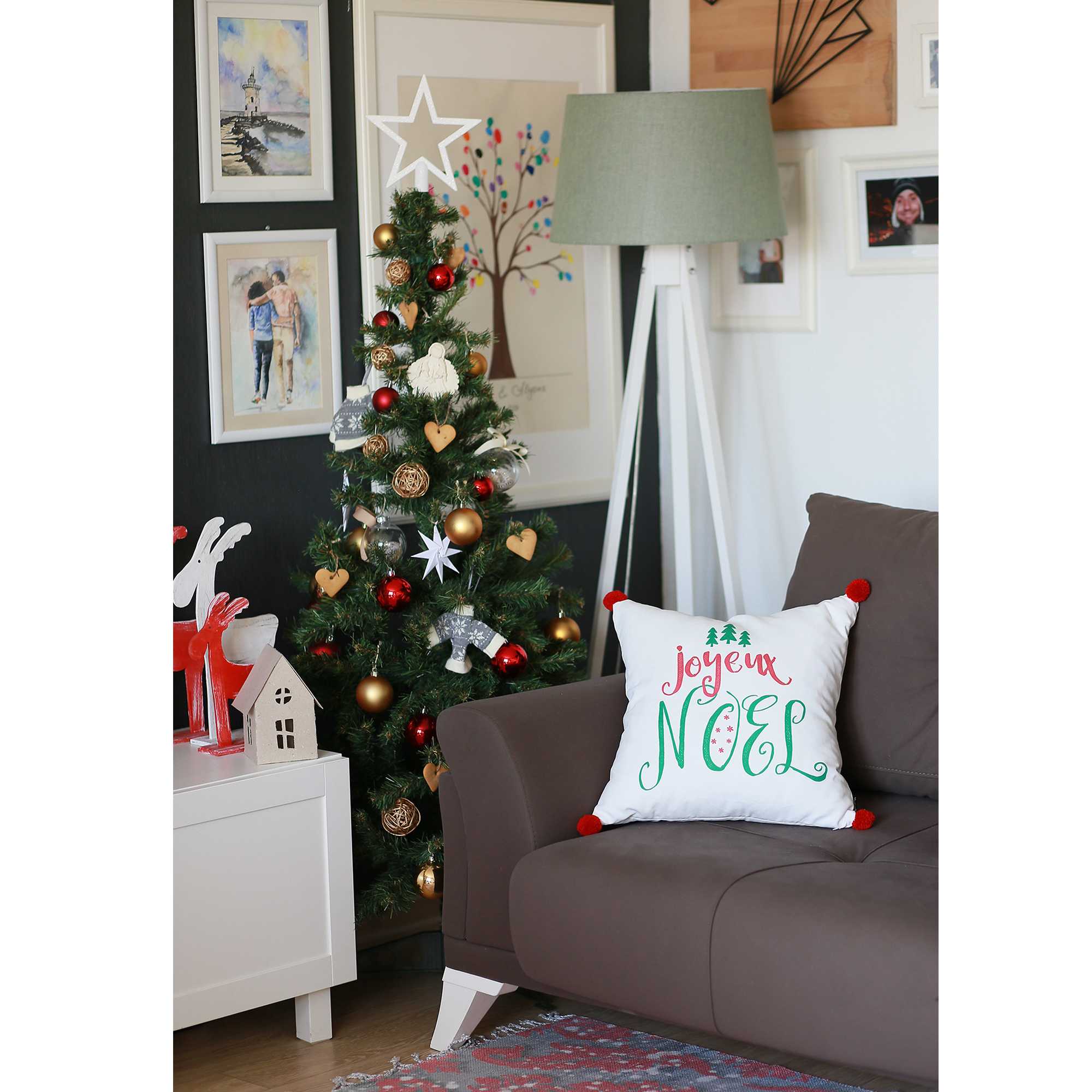 18"x18" Christmas Noel Printed Decorative Throw Pillow Cover