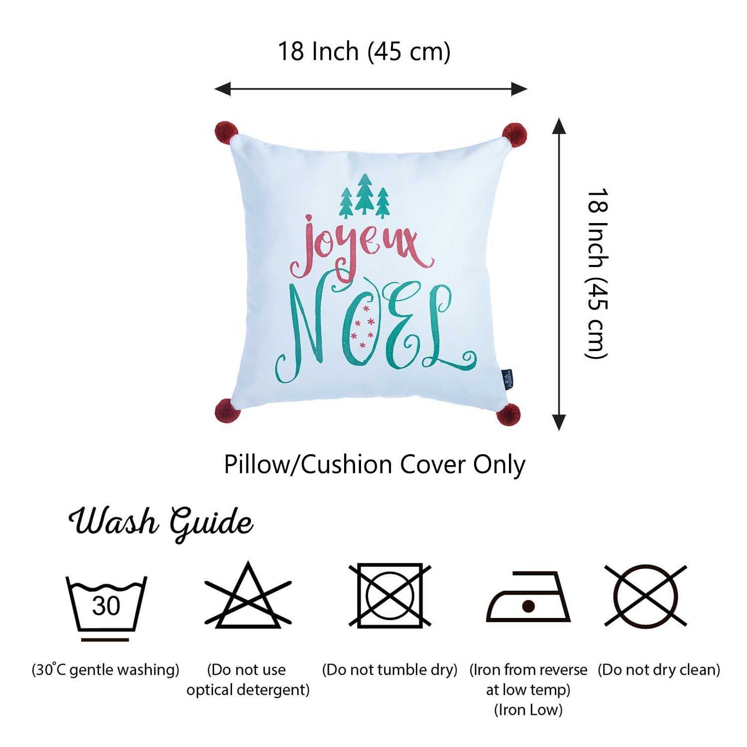 18"x18" Christmas Noel Printed Decorative Throw Pillow Cover