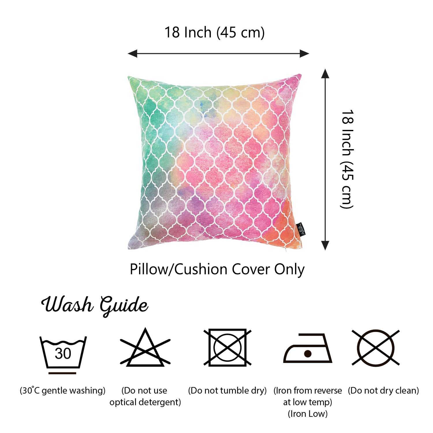 18"x 18" Pink Watercolor Dream Decorative Throw Pillow Cover