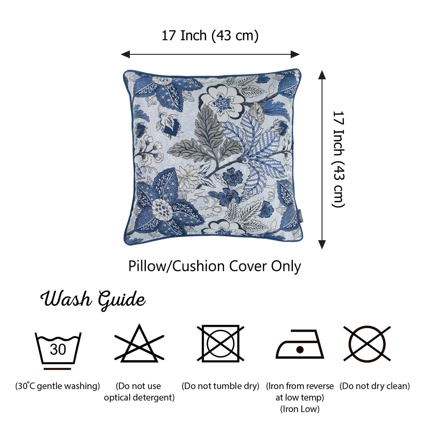 17"x 17" Jacquard Forest Sky Decorative Throw Pillow Cover