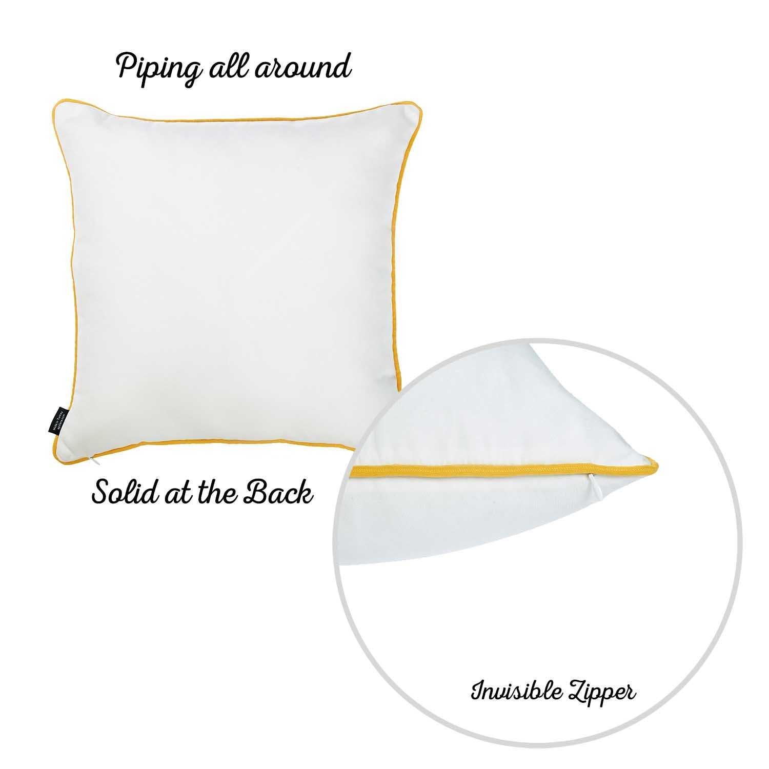 18"x18" Yellow Nautical Seahorse Decorative Throw Pillow Cover