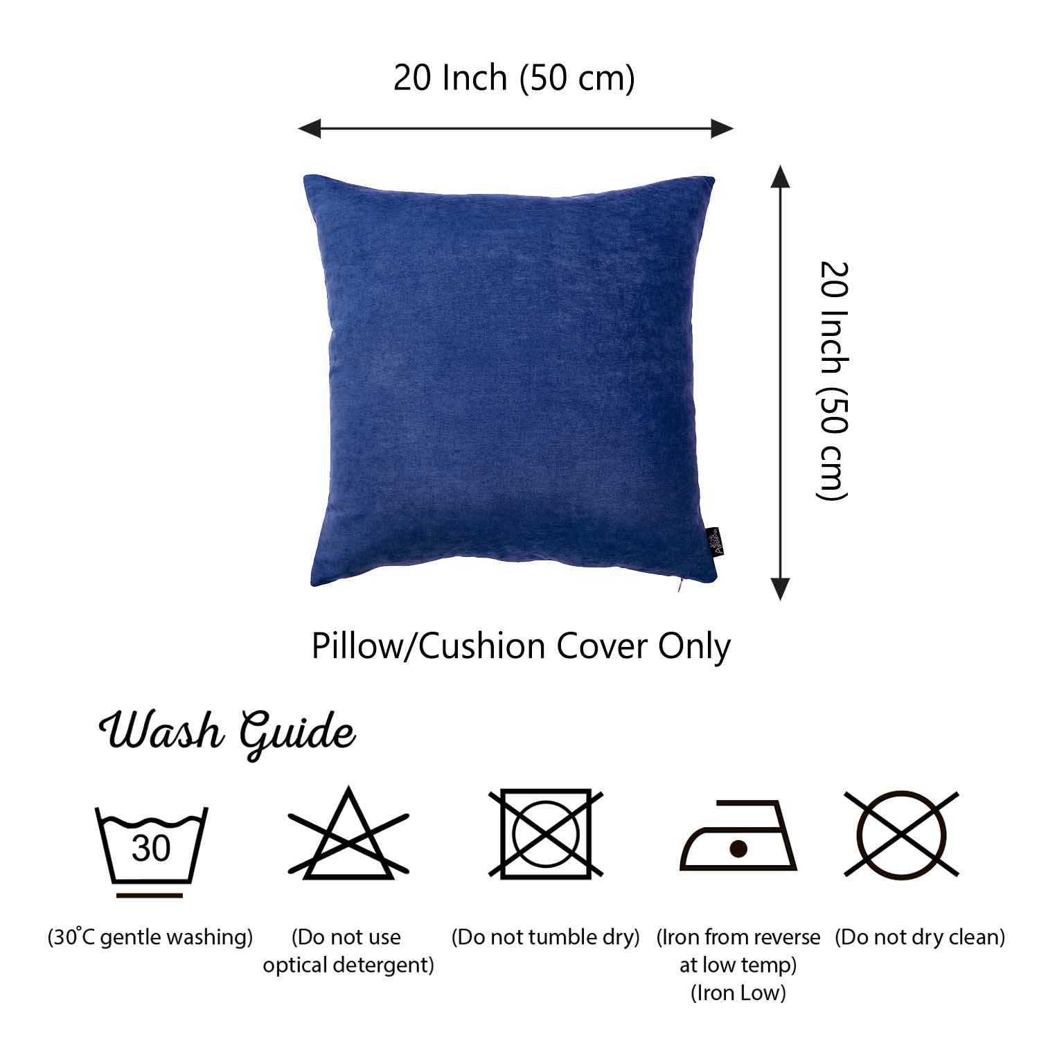 20"x20" Blue Honey Sapphire Decorative Throw Pillow Cover (2 pcs in set)