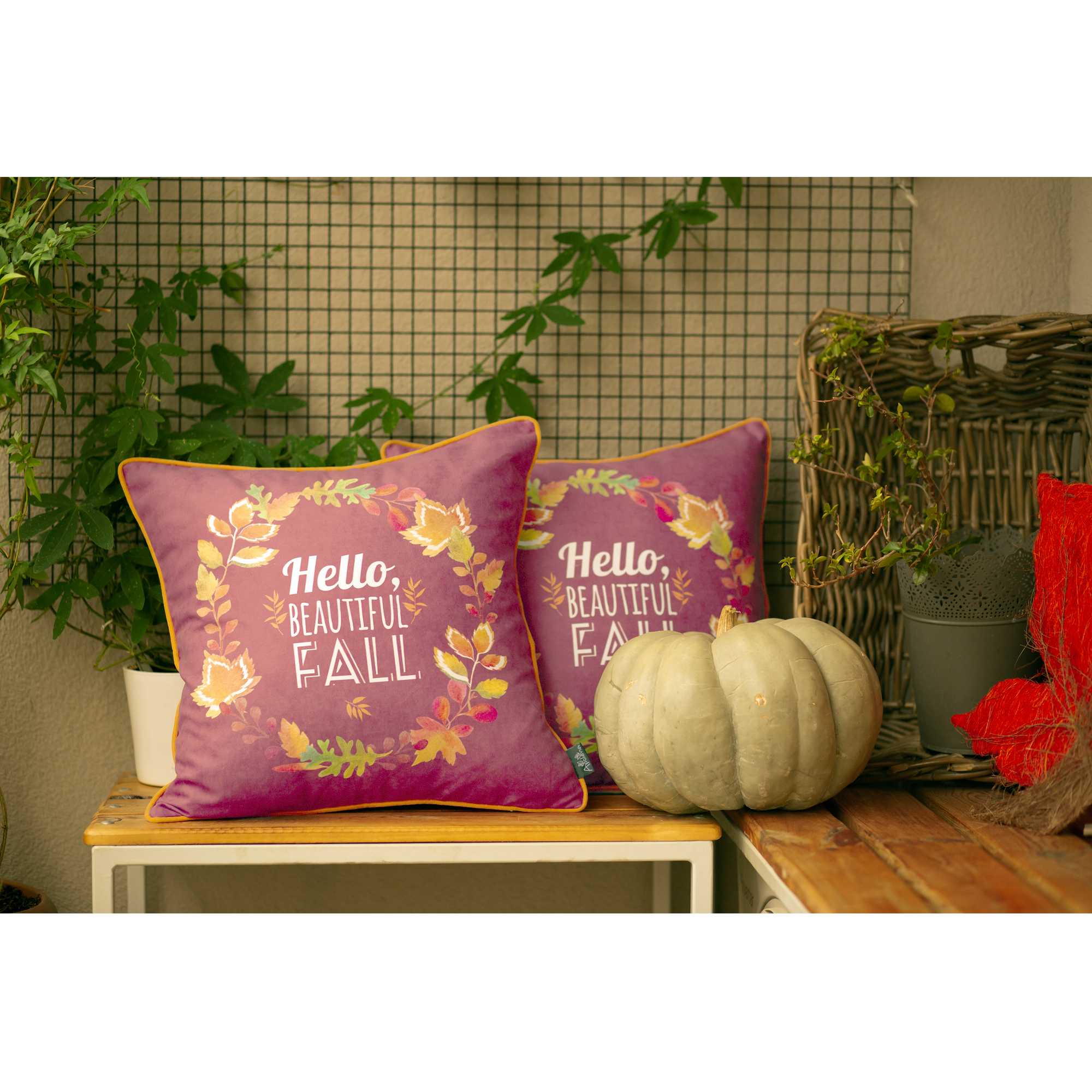 18"x 18" Thanksgiving Leaf Crown Decorative Throw Pillow Cover