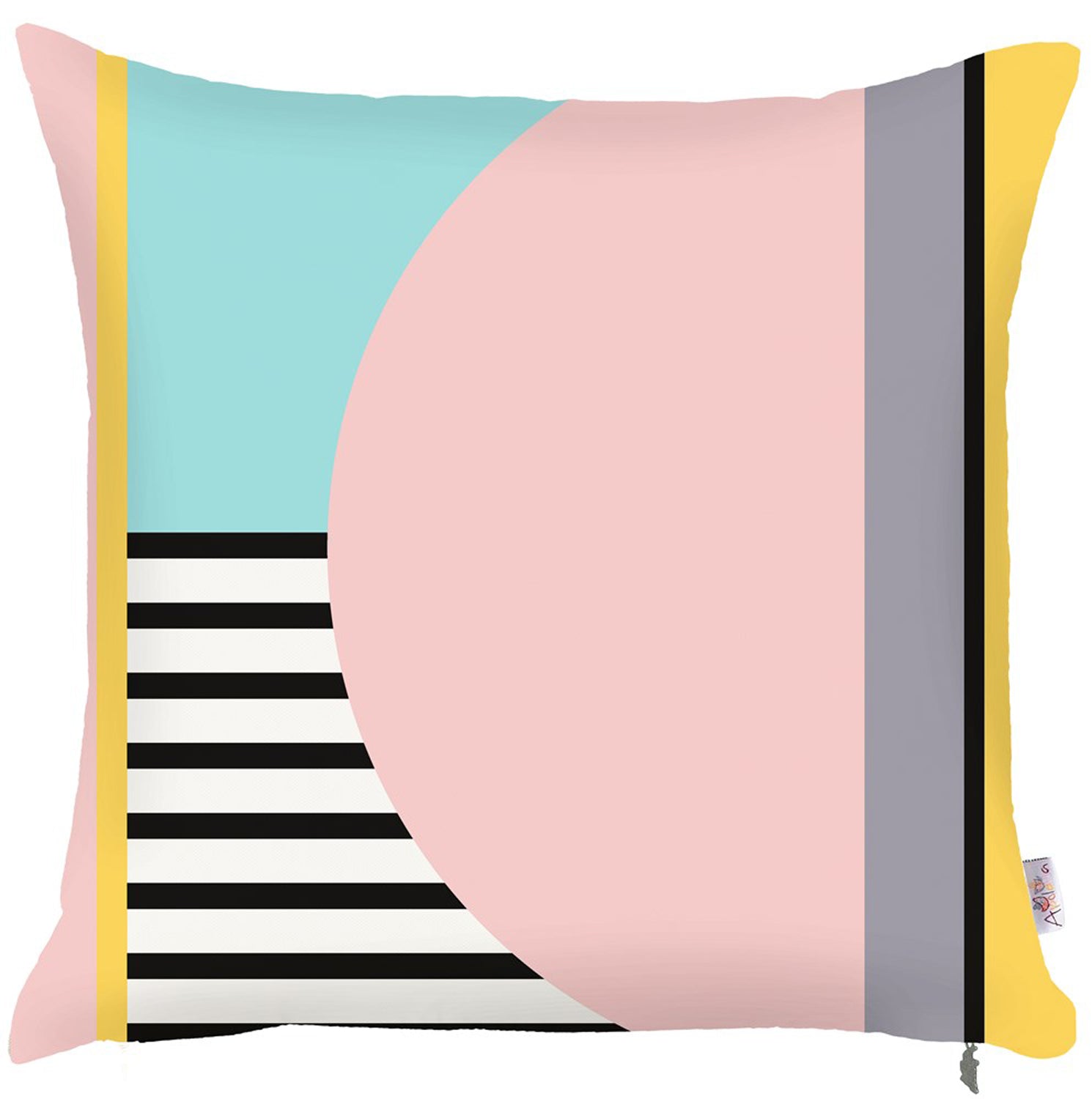 18"x18" Colored Scandi Square Geo Decorative Throw Pillow Cover