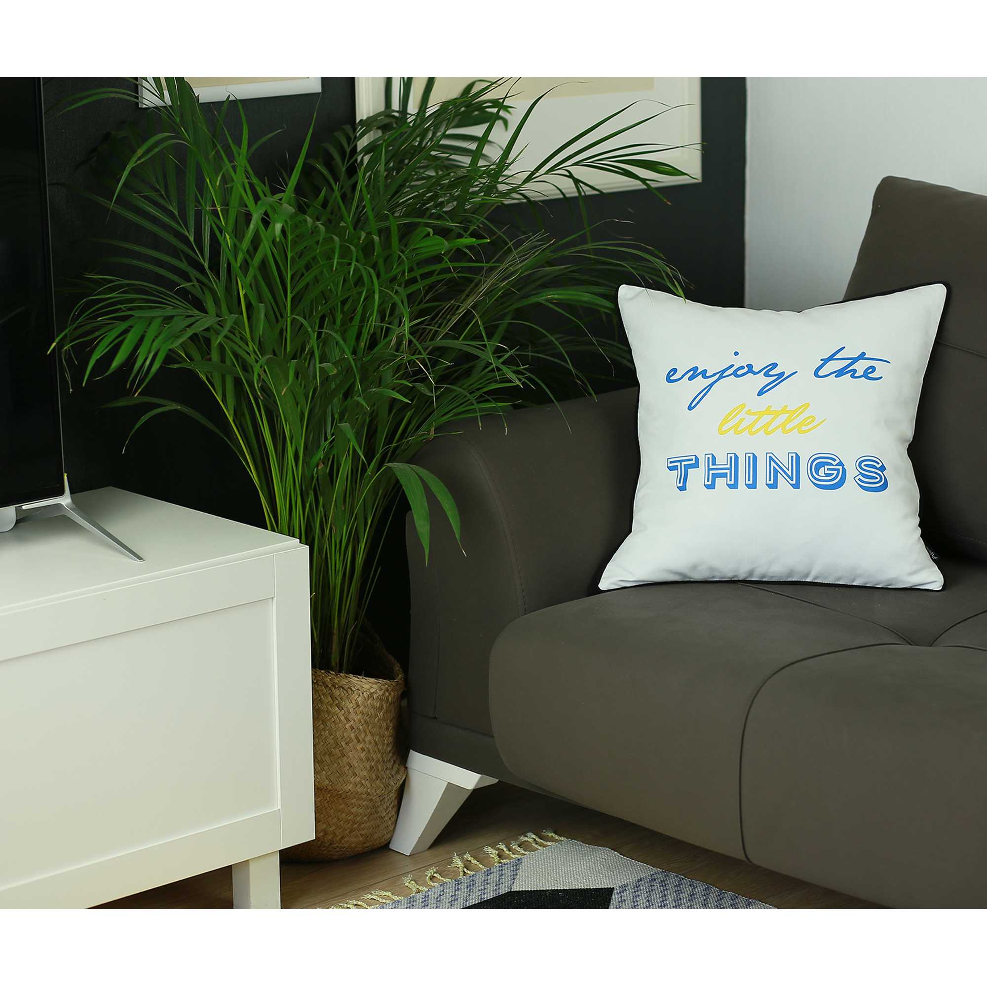 18"x18" Scandi Square Words Printed Decorative Throw Pillow Cover