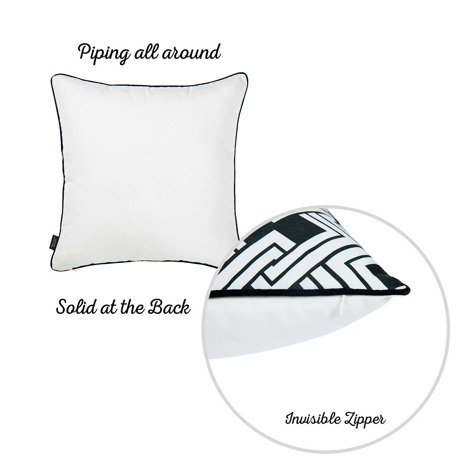 18"x 18" Tropical BW Links Squares Decorative Throw Pillow Cover