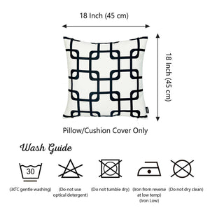 18"x18" Black Geometric Squares Decorative Throw Pillow Cover