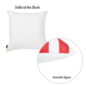 18"x18" Red Stripe Nautica Lumbar Decorative Throw Pillow Cover