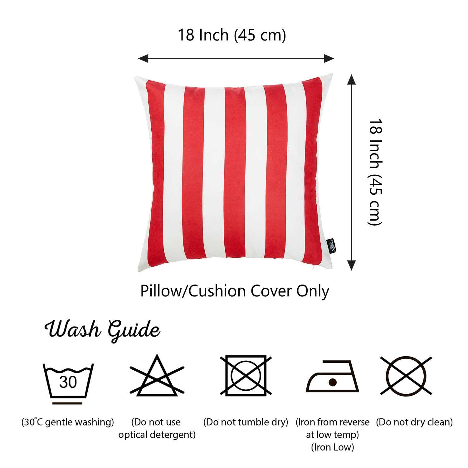 18"x18" Red Stripe Nautica Lumbar Decorative Throw Pillow Cover