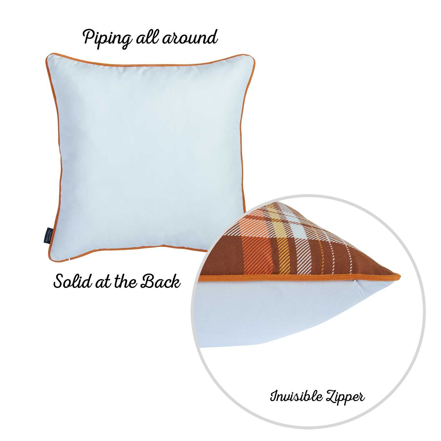18"x 18" Thanksgiving Rustic Square Decorative Throw Pillow Cover