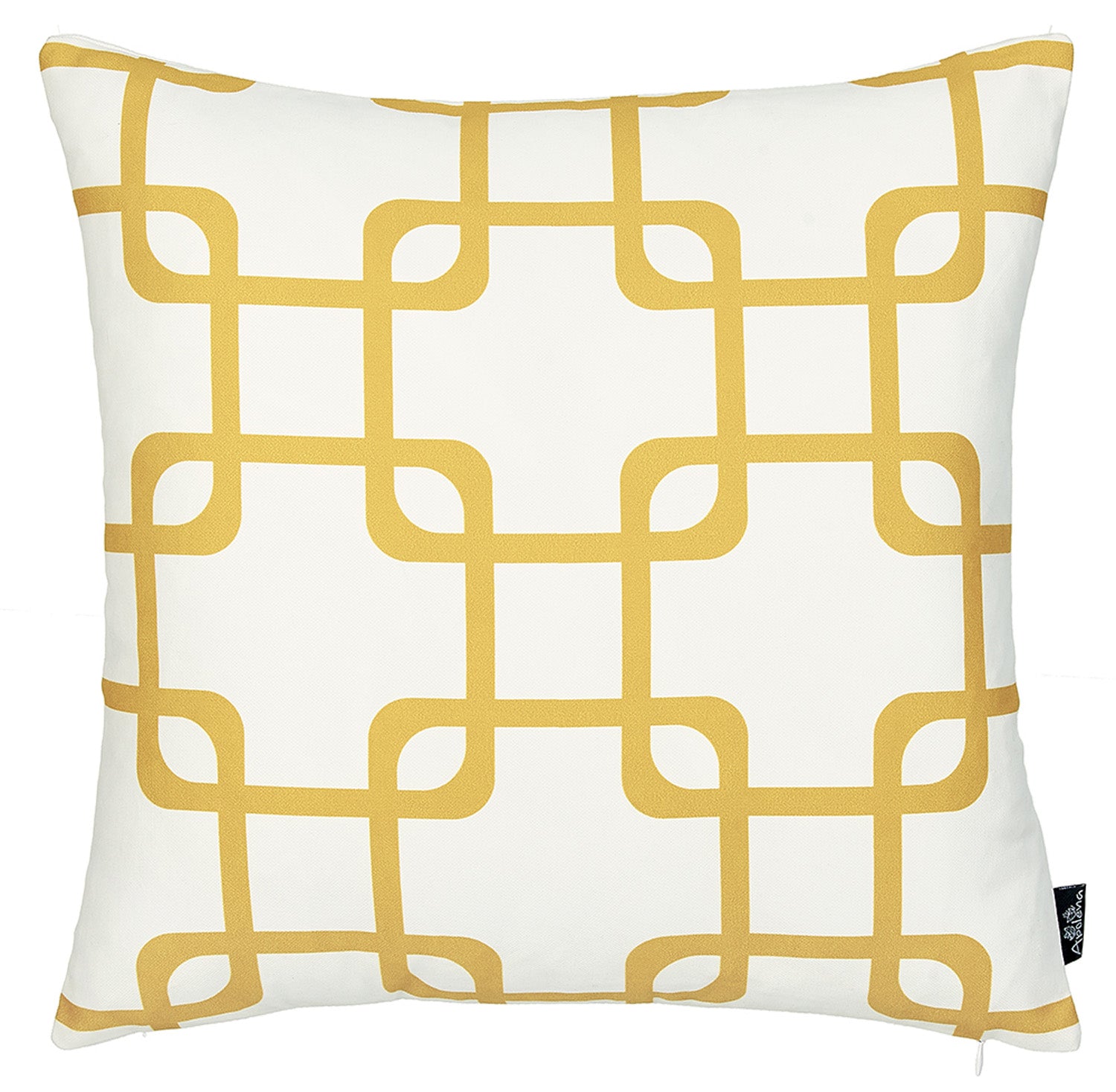 18"x18" Yellow Geometric Squares Decorative Throw Pillow Cover
