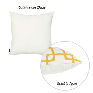 18"x18" Yellow Geometric Squares Decorative Throw Pillow Cover
