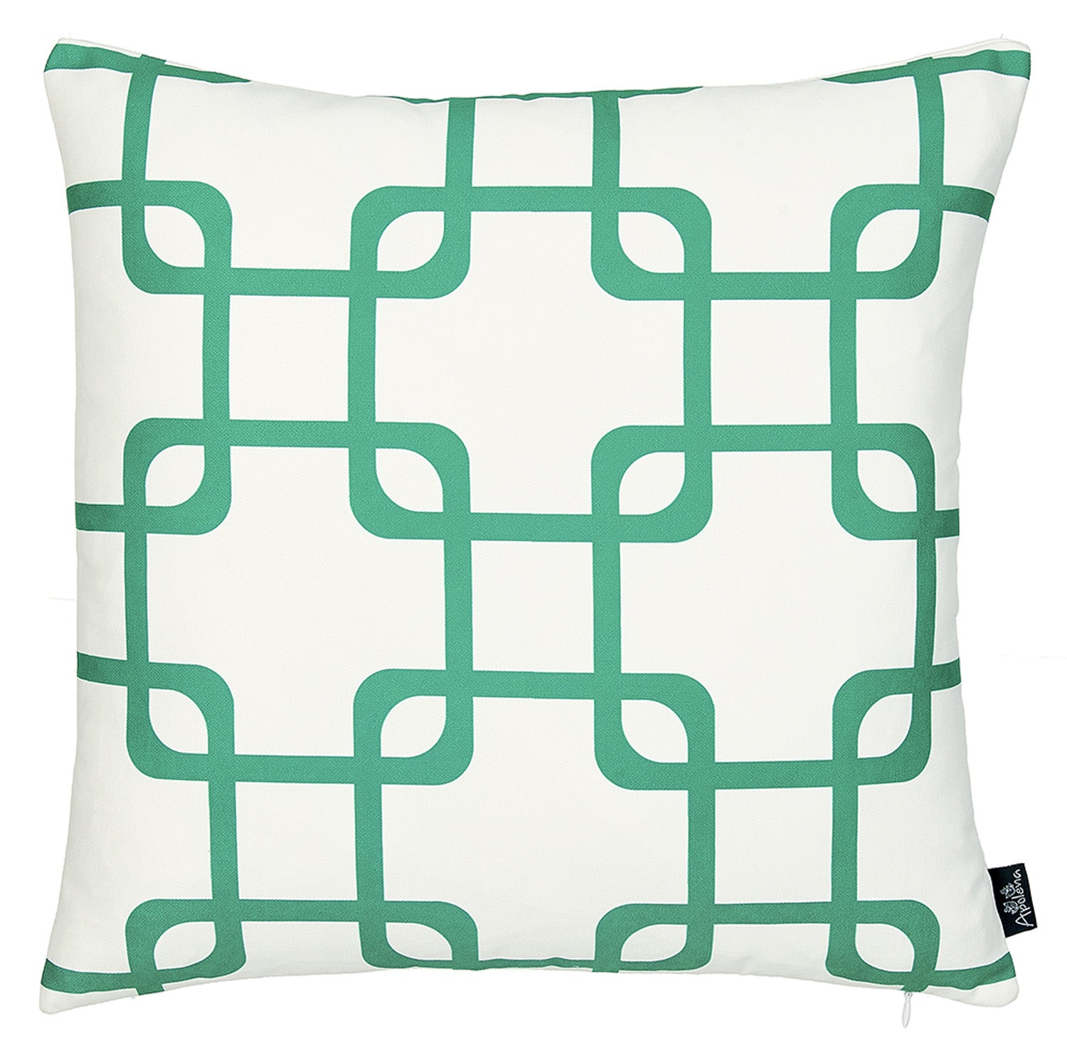 18"x18" Green Geometric Squares Decorative Throw Pillow Cover