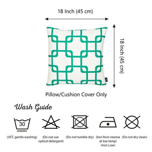 18"x18" Green Geometric Squares Decorative Throw Pillow Cover