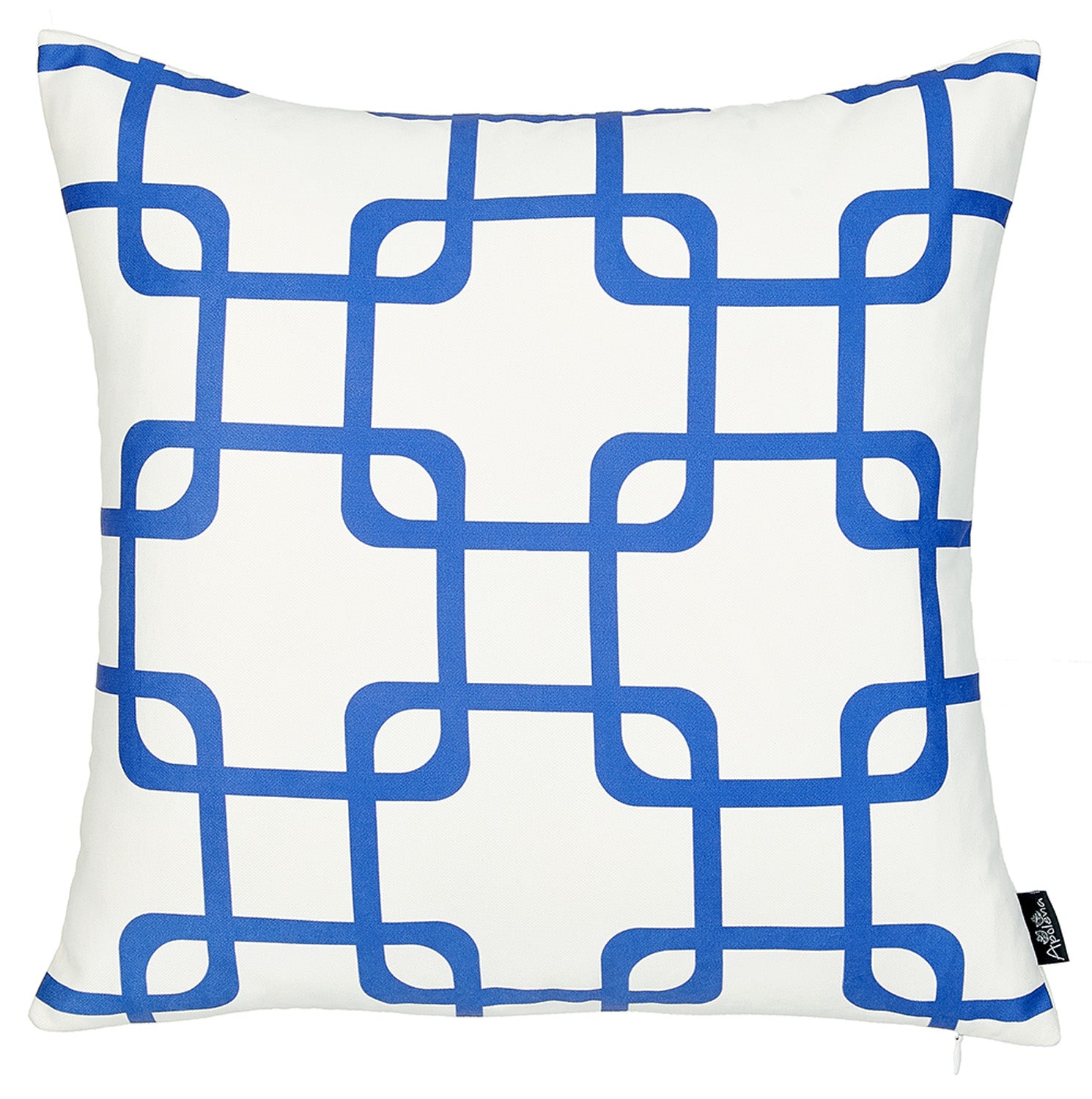 18"x18" Blue Geometric Squares Decorative Throw Pillow Cover