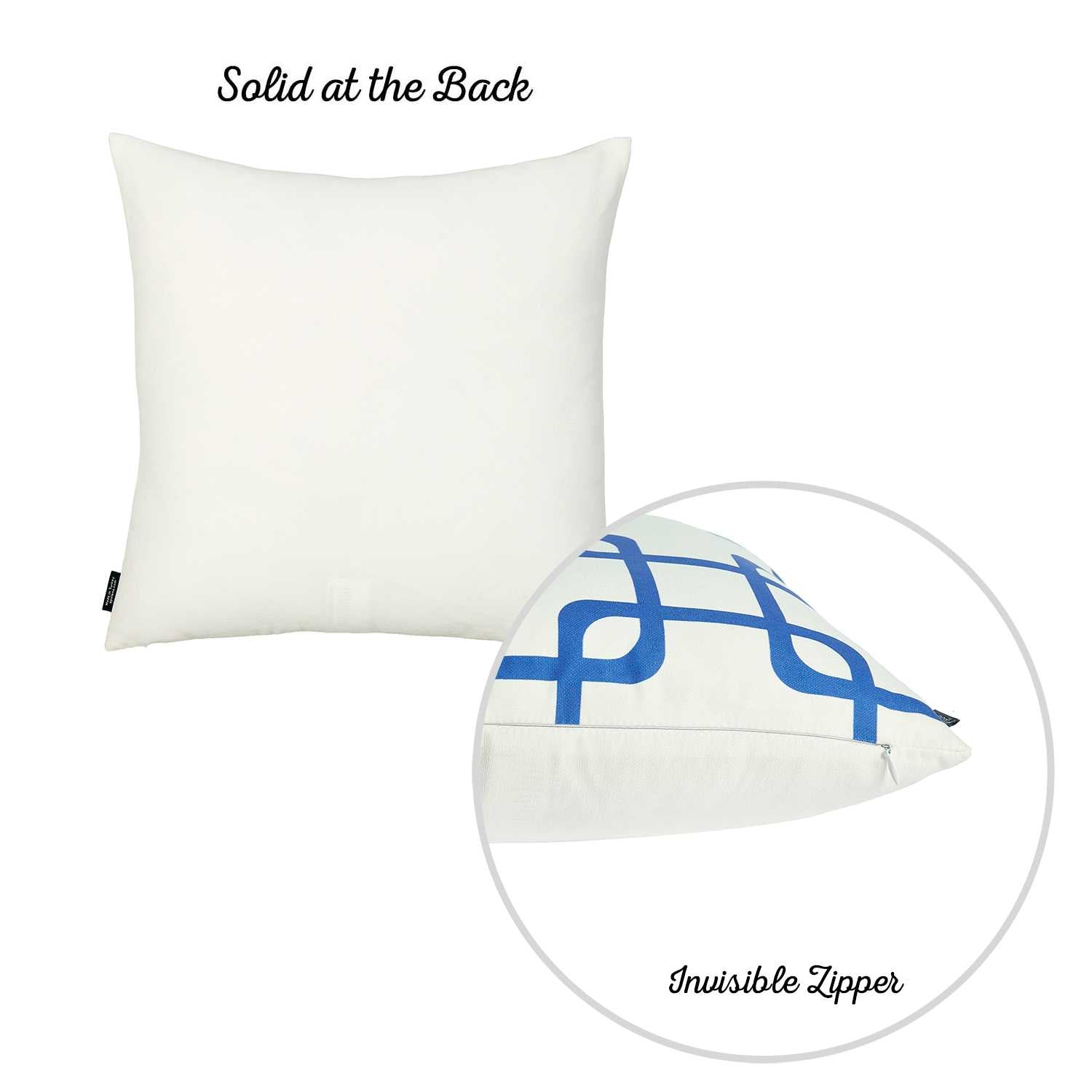 18"x18" Blue Geometric Squares Decorative Throw Pillow Cover