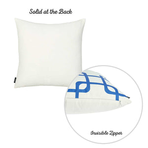 18"x18" Blue Geometric Squares Decorative Throw Pillow Cover