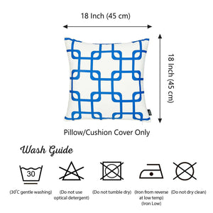 18"x18" Blue Geometric Squares Decorative Throw Pillow Cover