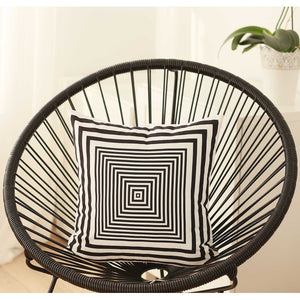 18"x18" Skandi BW Focus Decorative Throw Pillow Cover Printed