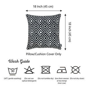 18"x 18" Tropical Bw Diamonds Squares Decorative Throw Pillow Cover