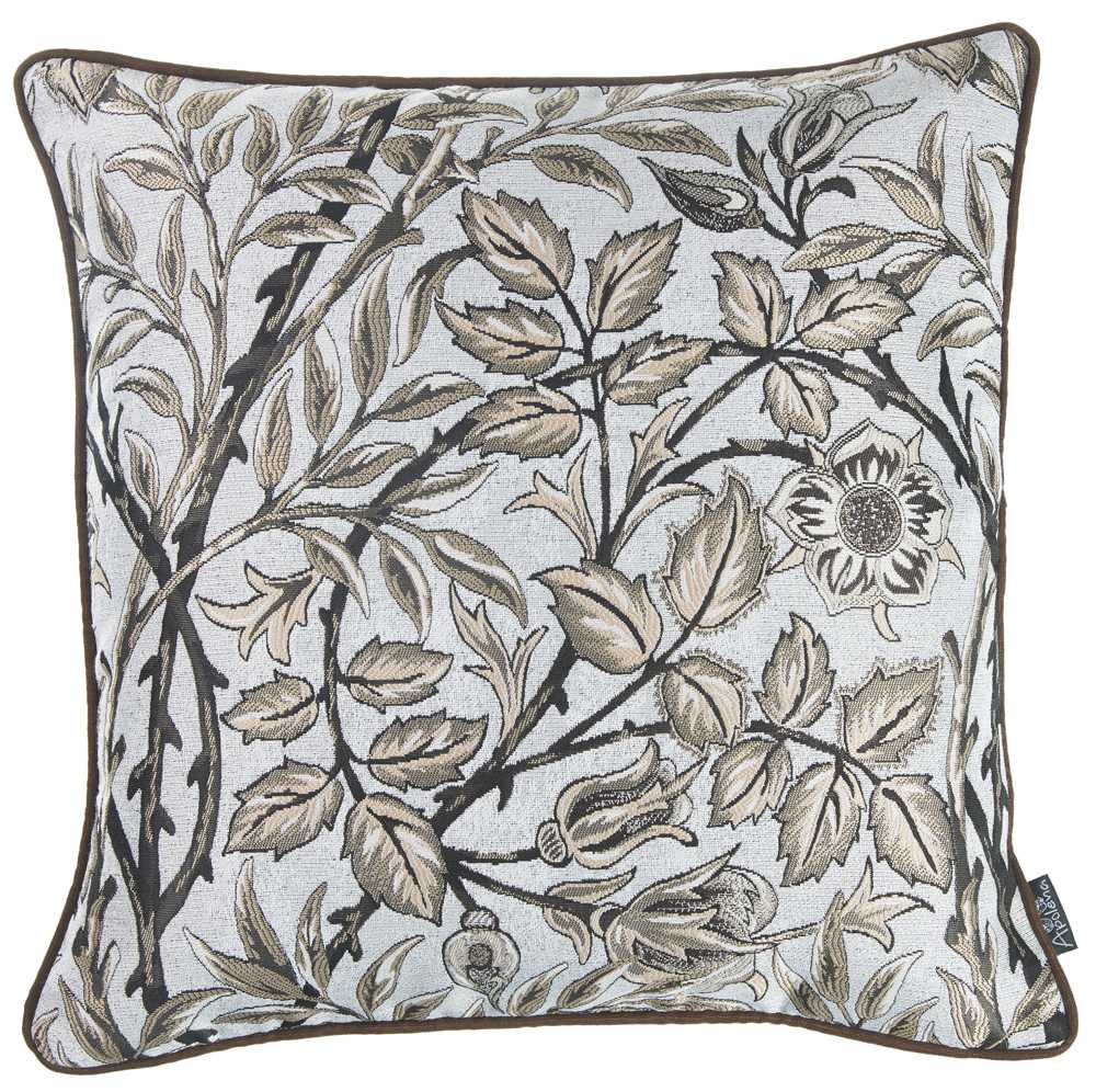 17"x 17" Brown Jacquard Weaver Decorative Throw Pillow Cover