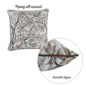 17"x 17" Brown Jacquard Weaver Decorative Throw Pillow Cover
