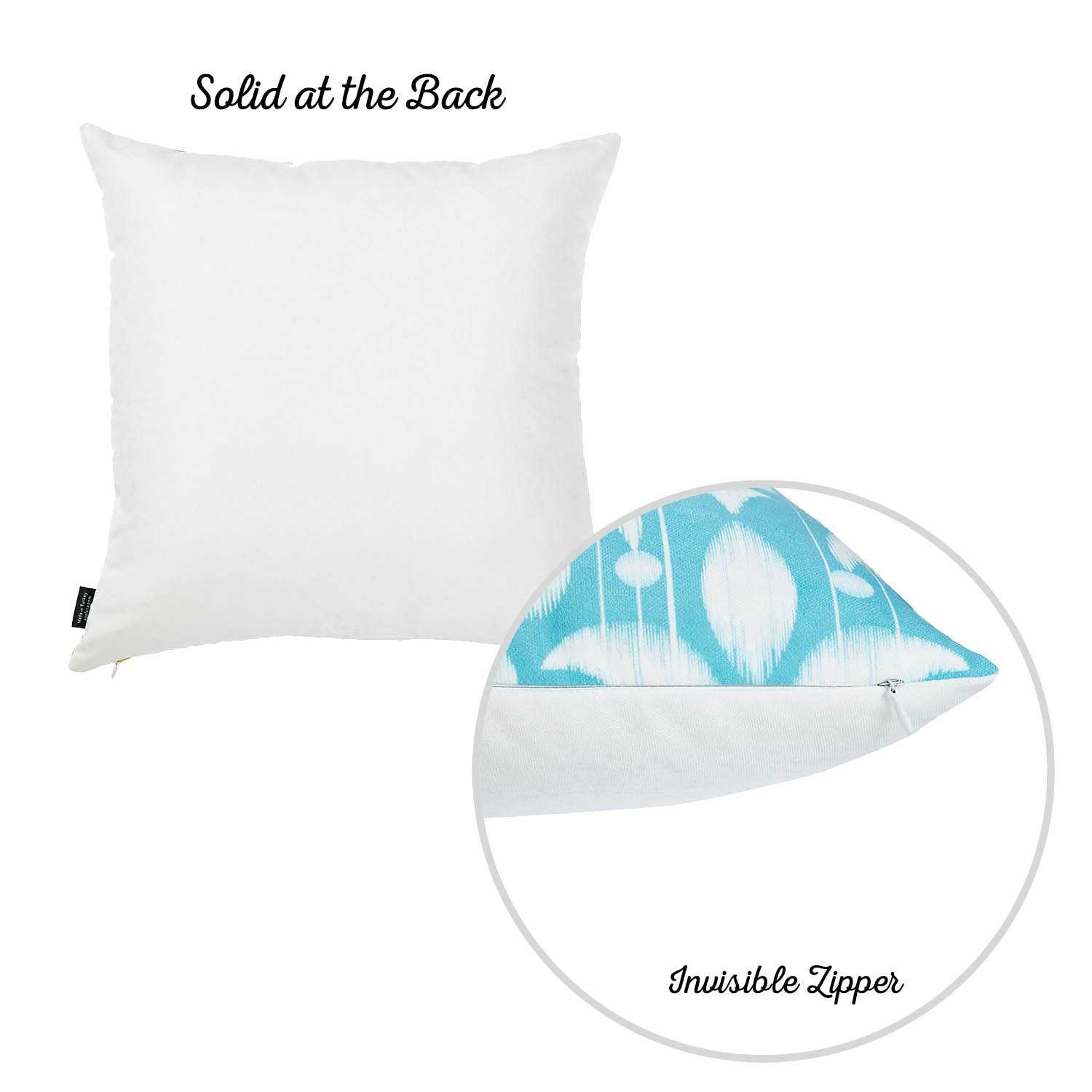 18"x18" Sky Blue Ikat Decorative Throw Pillow Cover Printed
