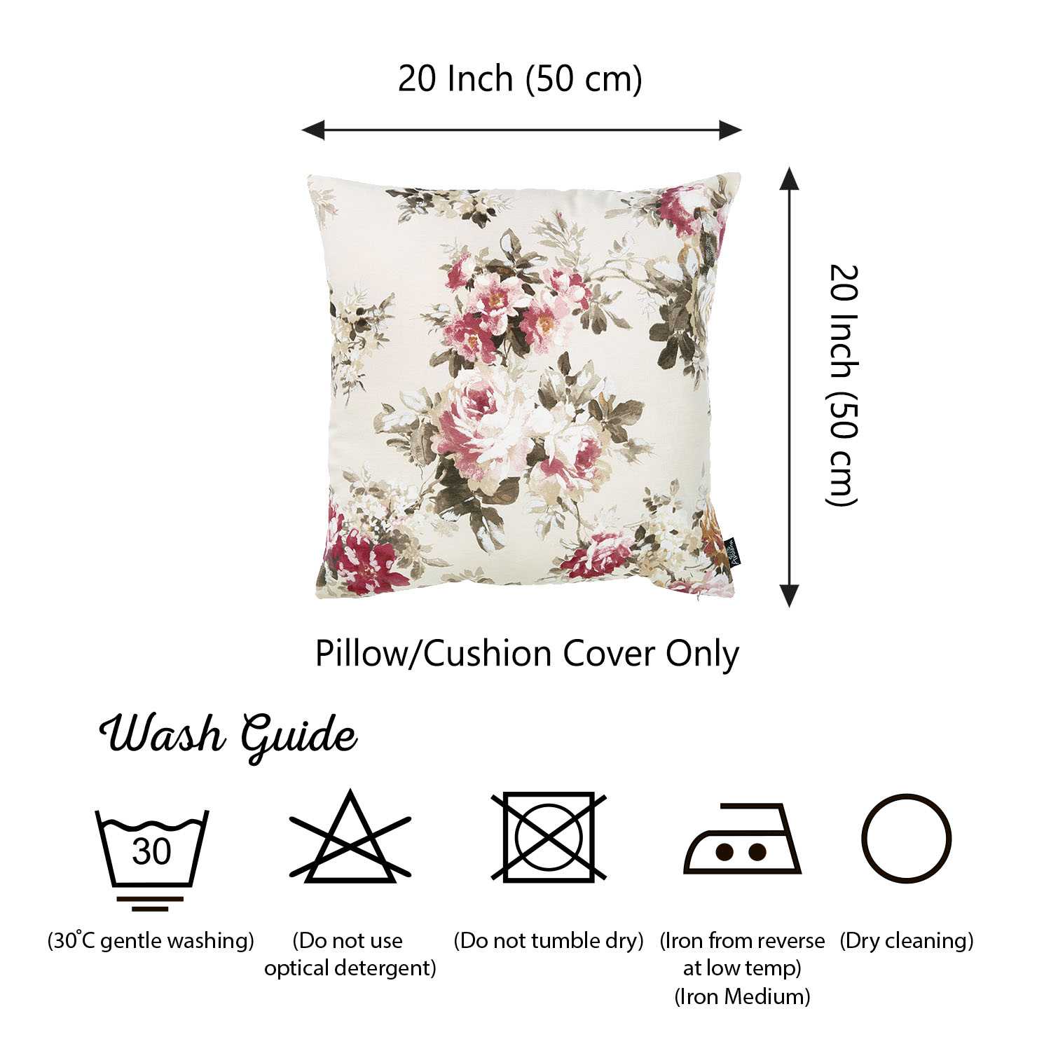 20 "x 20" Easycare Decorative Throw Pillow Case Set Of 2 Pcs Square