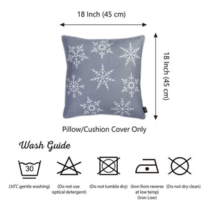 18"x18" White Snow Flakes Christmas Decorative Throw Pillow Cover