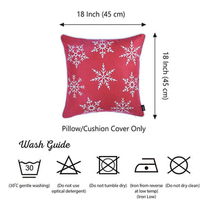 18"x18" Red Snowflakes Christmas Decorative Throw Pillow Cover