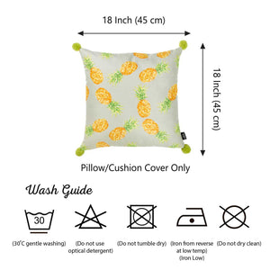 18"x 18" Tropical Pinapple Printed Decorative Throw Pillow Cover