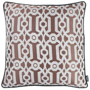 17"x 17" Red Jacquard Geo Decorative Throw Pillow Cover