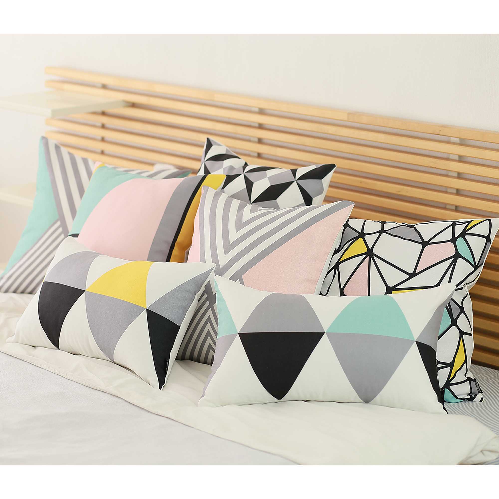 18"x18" Scandi Square Mirror Design Decorative Throw Pillow Cover